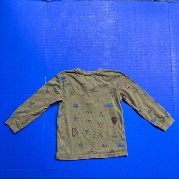 Carter’s green camping long sleeve shirt, size 5T - Picture 6 of 8